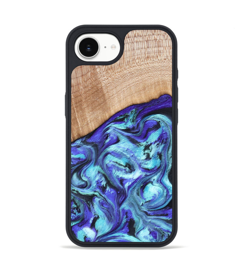 iPhone 16e Wood Phone Case - Latrice (Blue, 823110)