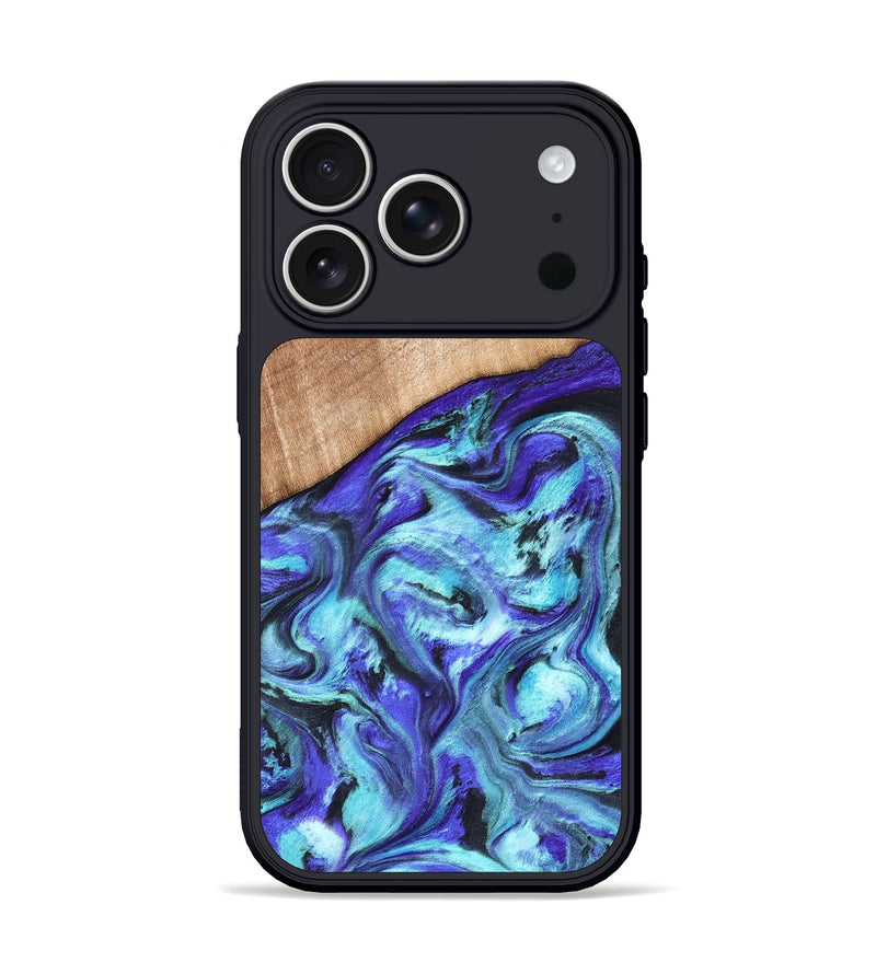 iPhone 17 Pro Wood Phone Case - Latrice (Blue, 823110)