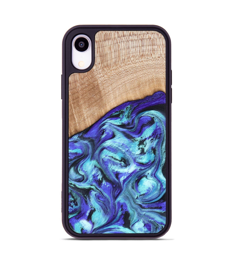 iPhone Xr Wood Phone Case - Latrice (Blue, 823110)