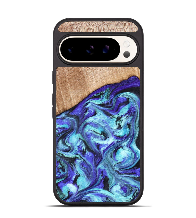 Pixel 9 Wood Phone Case - Latrice (Blue, 823110)