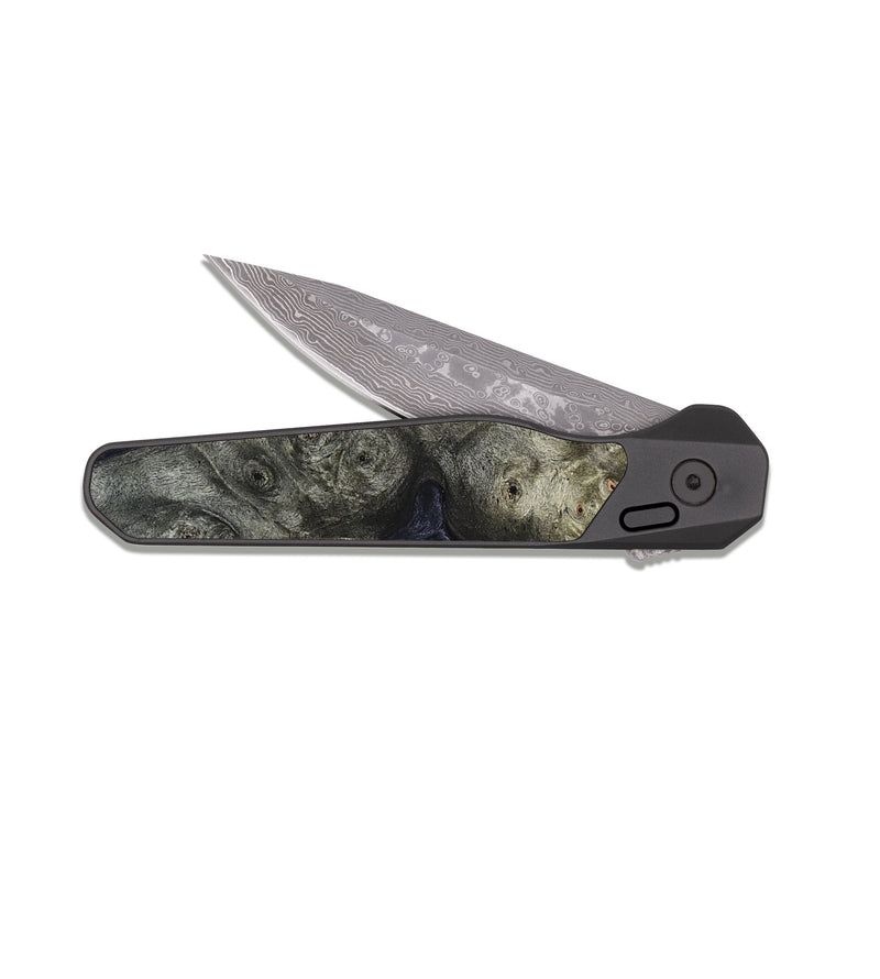 EDC Dark Damascus Wood Pocket Knife - Vanessa (Wood Burl, 823132)