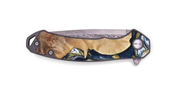 EDC Wood Pocket Knife - Andres (Teal & Gold, 823139)