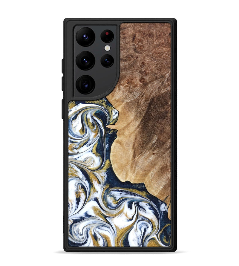 Galaxy S22 Ultra Wood Phone Case - Andres (Teal & Gold, 823139)