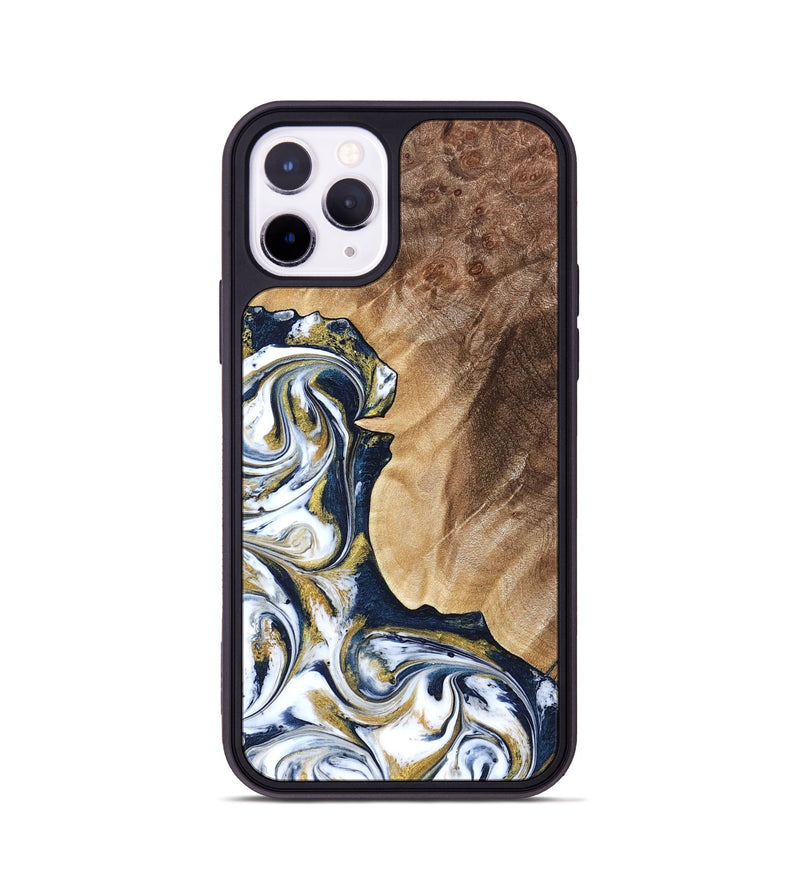 iPhone 11 Pro Wood Phone Case - Andres (Teal & Gold, 823139)