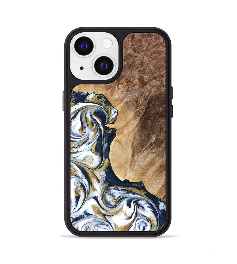 iPhone 13 Wood Phone Case - Andres (Teal & Gold, 823139)
