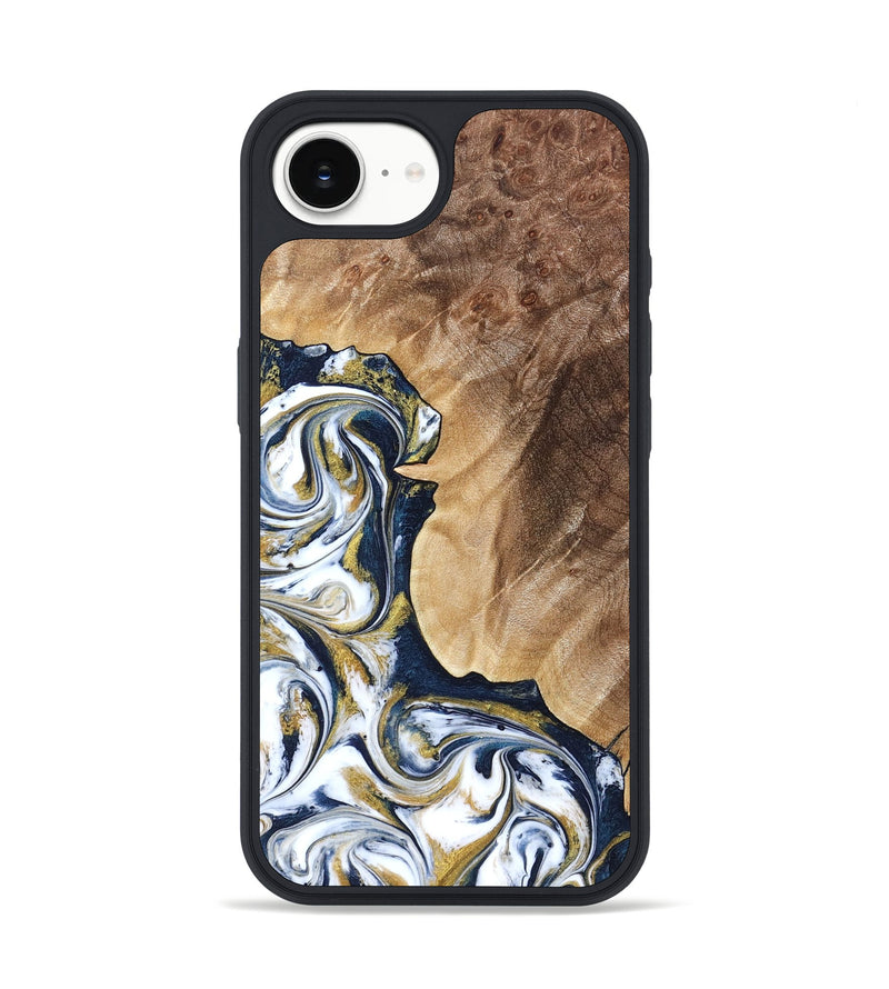 iPhone 16e Wood Phone Case - Andres (Teal & Gold, 823139)