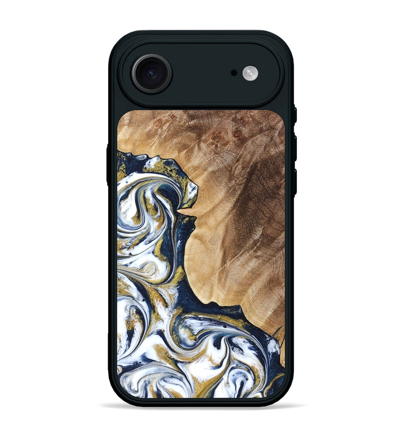 iPhone 17 Air Wood Phone Case - Andres (Teal & Gold, 823139)