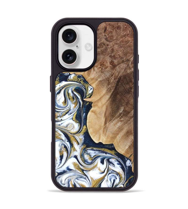 iPhone 17 Wood Phone Case - Andres (Teal & Gold, 823139)
