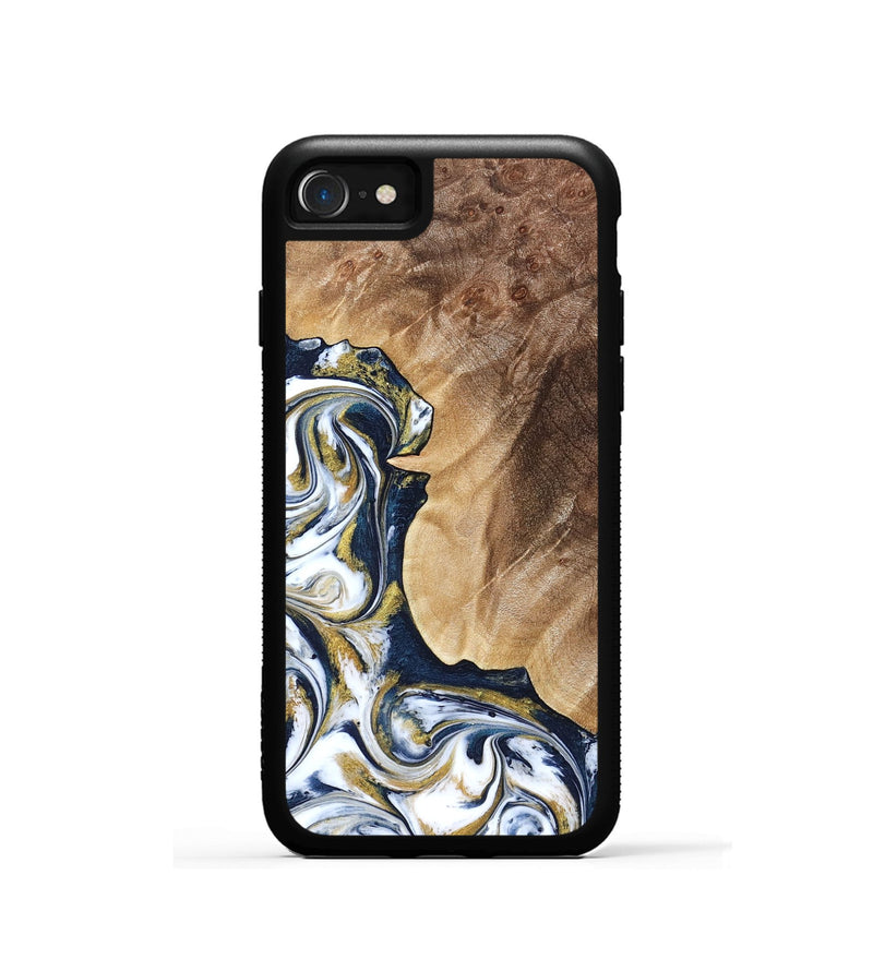 iPhone SE Wood Phone Case - Andres (Teal & Gold, 823139)