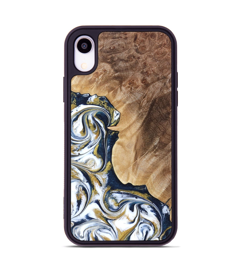 iPhone Xr Wood Phone Case - Andres (Teal & Gold, 823139)