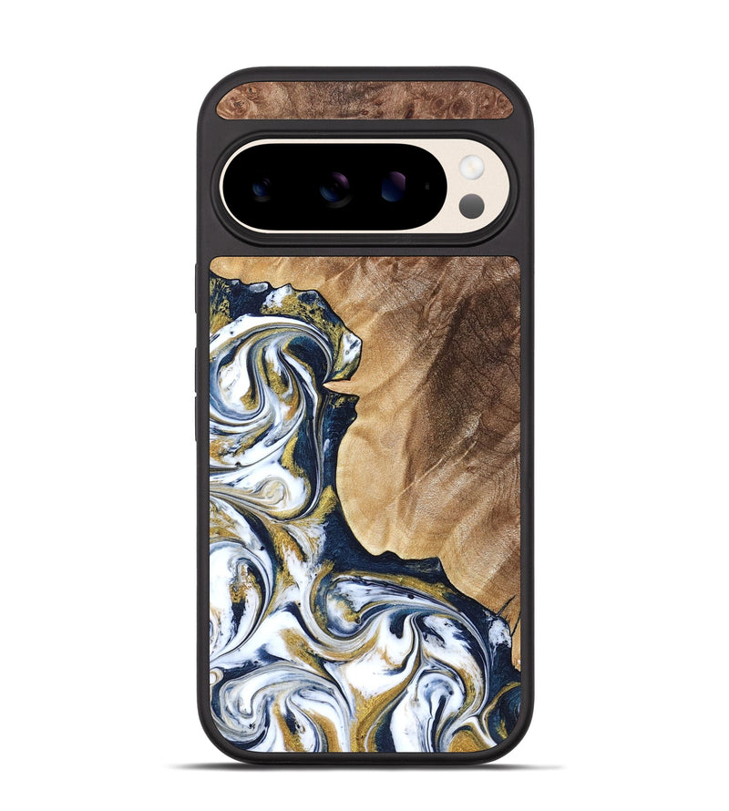 Pixel 10 Wood Phone Case - Andres (Teal & Gold, 823139)