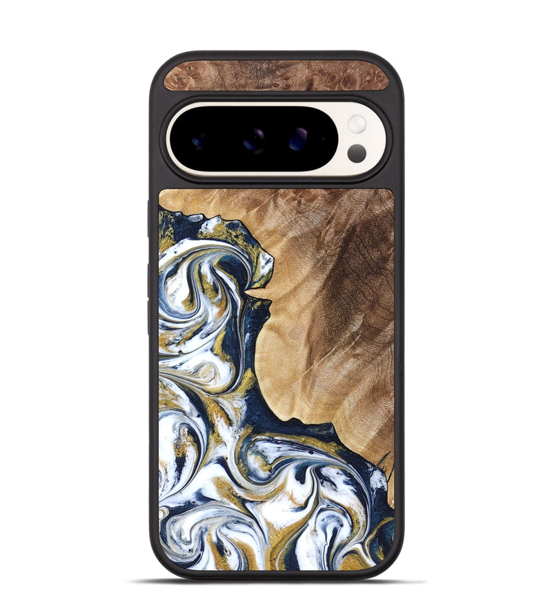 Pixel 9 Pro Wood Phone Case - Andres (Teal & Gold, 823139)