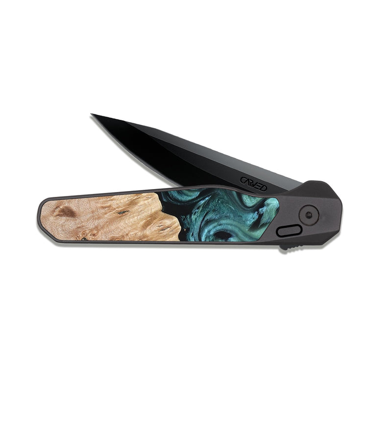 EDC Dark Slate Wood Pocket Knife - Regan (Green, 823143)
