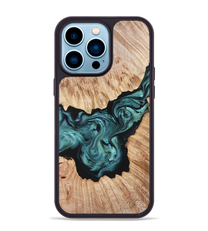 iPhone 14 Pro Max Wood Phone Case - Regan (Green, 823143)