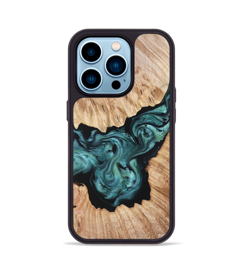 iPhone 14 Pro Wood Phone Case - Regan (Green, 823143)