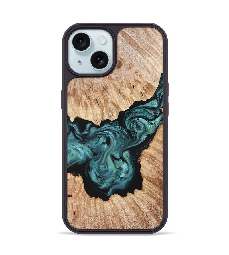 iPhone 15 Wood Phone Case - Regan (Green, 823143)
