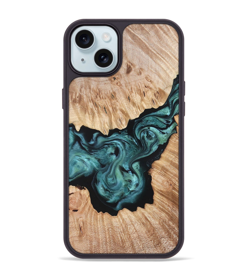 iPhone 15 Plus Wood Phone Case - Regan (Green, 823143)