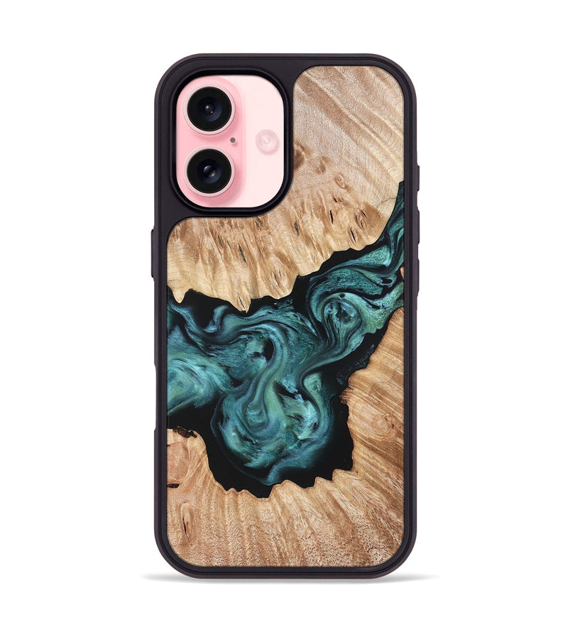 iPhone 16 Wood Phone Case - Regan (Green, 823143)