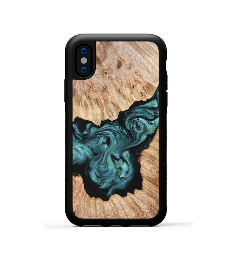 iPhone Xs Wood Phone Case - Regan (Green, 823143)