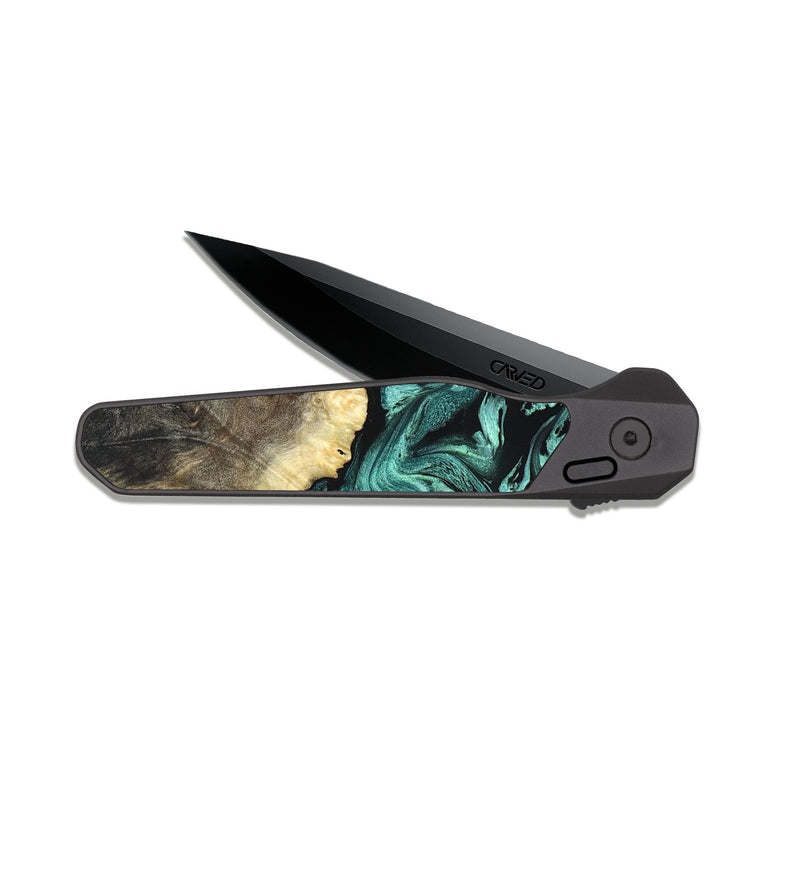 EDC Dark Slate Wood Pocket Knife - Zella (Green, 823144)