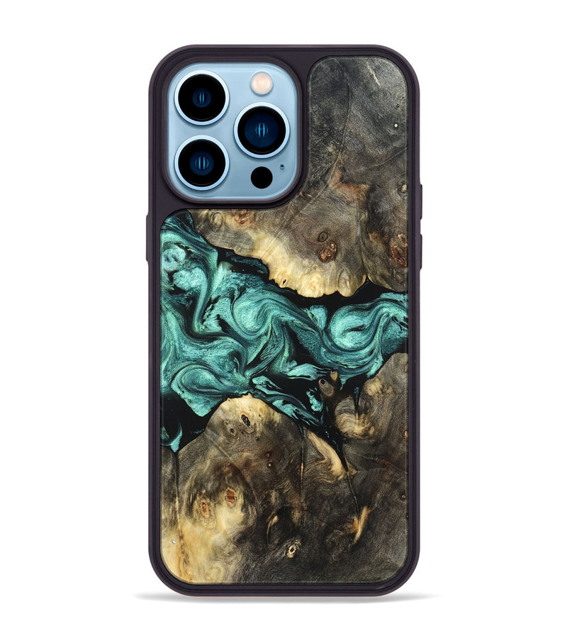iPhone 14 Pro Max Wood Phone Case - Zella (Green, 823144)