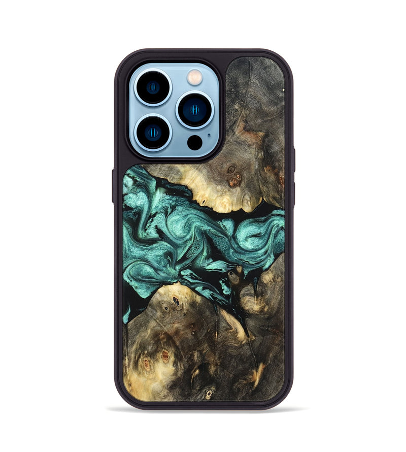 iPhone 14 Pro Wood Phone Case - Zella (Green, 823144)