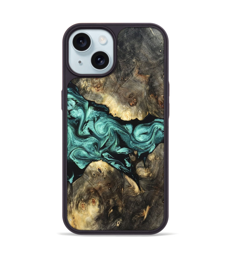 iPhone 15 Wood Phone Case - Zella (Green, 823144)