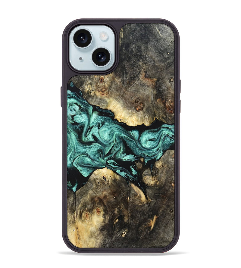 iPhone 15 Plus Wood Phone Case - Zella (Green, 823144)