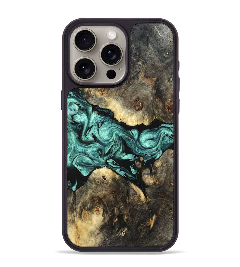 iPhone 15 Pro Max Wood Phone Case - Zella (Green, 823144)