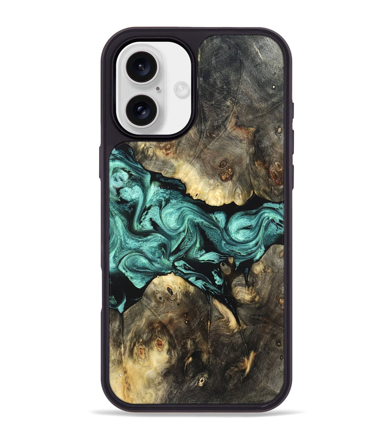 iPhone 16 Plus Wood Phone Case - Zella (Green, 823144)