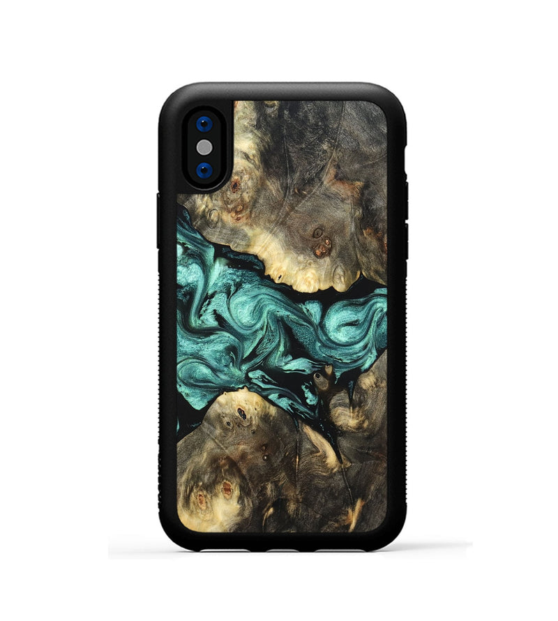 iPhone Xs Wood Phone Case - Zella (Green, 823144)