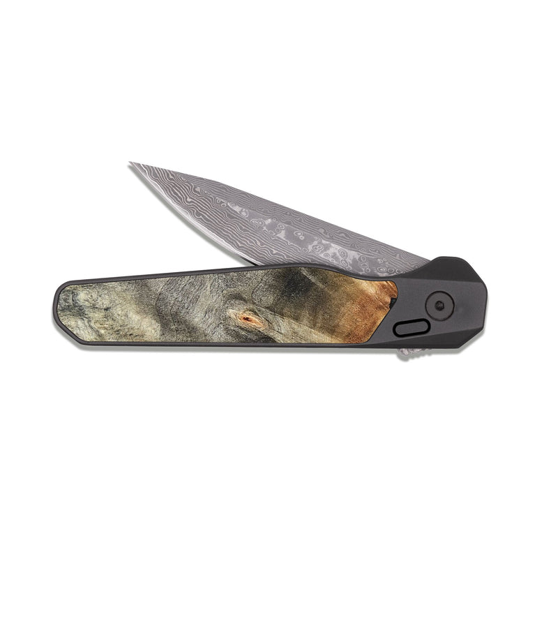 EDC Dark Damascus Wood Pocket Knife - Briana (Green, 823148)