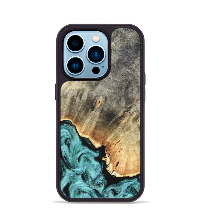 iPhone 14 Pro Wood Phone Case - Briana (Green, 823148)