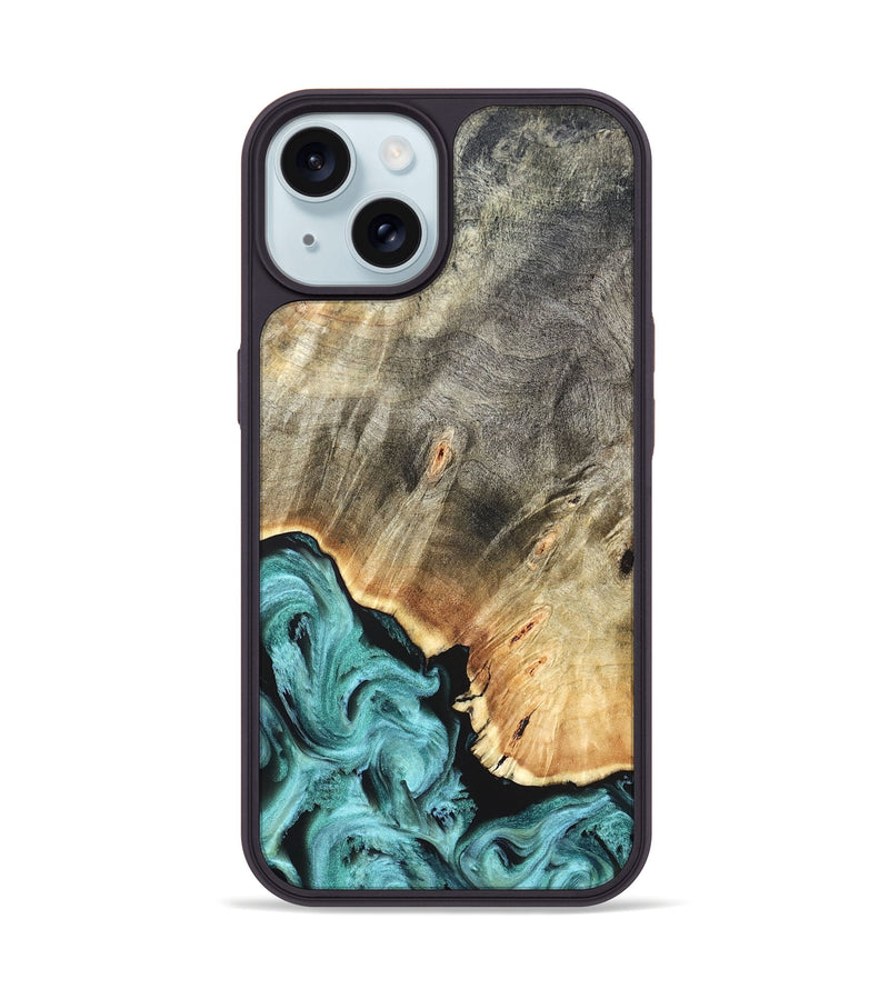 iPhone 15 Wood Phone Case - Briana (Green, 823148)