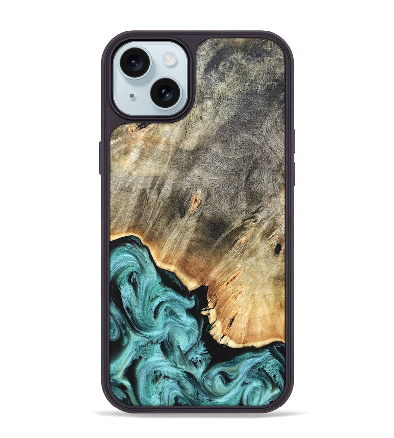 iPhone 15 Plus Wood Phone Case - Briana (Green, 823148)