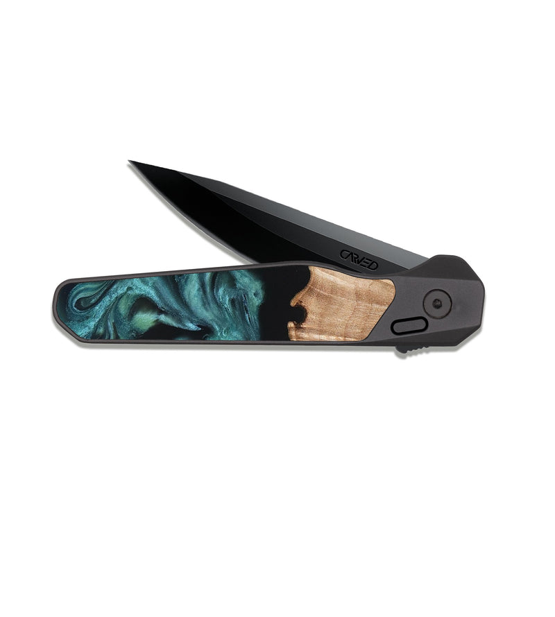 EDC Dark Slate Wood Pocket Knife - Jayda (Green, 823150)