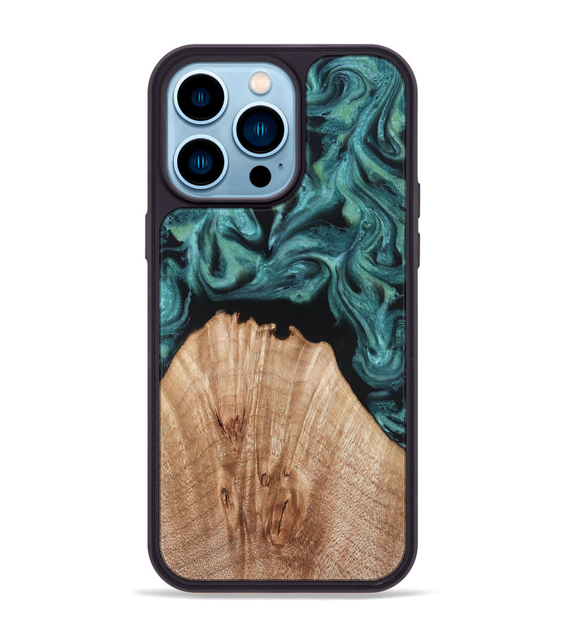 iPhone 14 Pro Max Wood Phone Case - Jayda (Green, 823150)