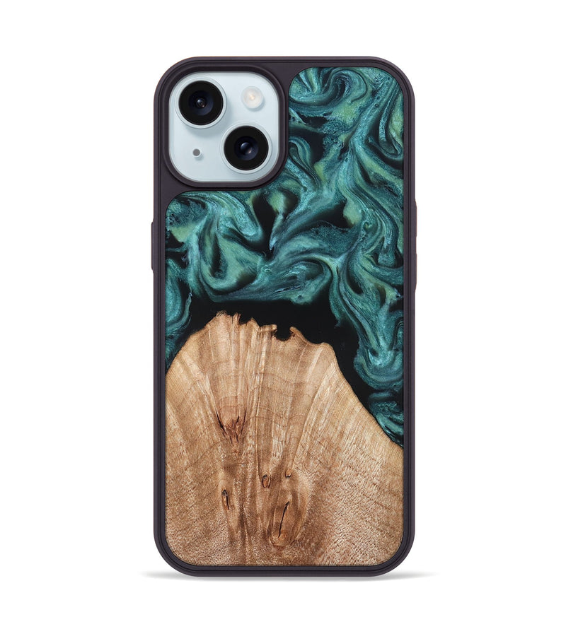 iPhone 15 Wood Phone Case - Jayda (Green, 823150)