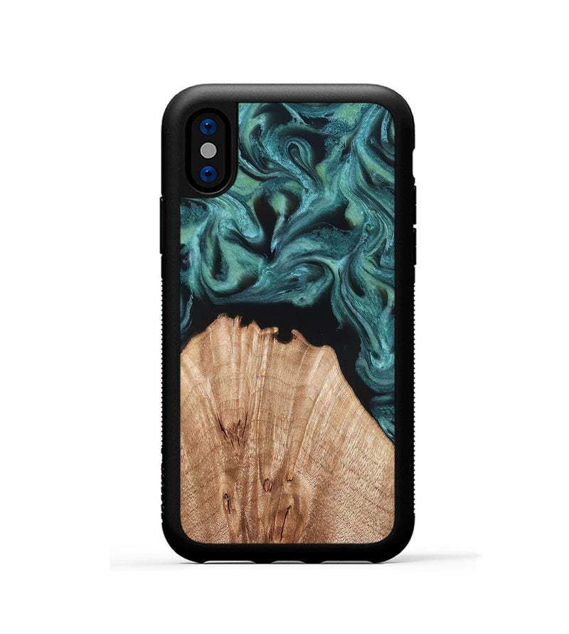 iPhone Xs Wood Phone Case - Jayda (Green, 823150)