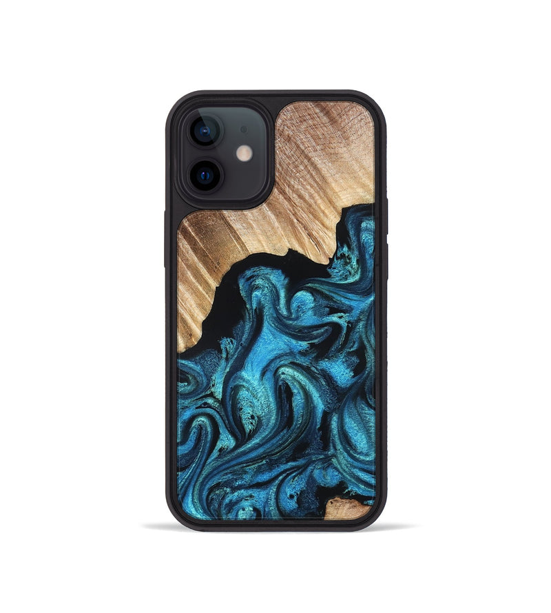 iPhone 12 mini Wood Phone Case - Raya (Blue, 823152)