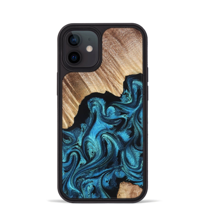 iPhone 12 Wood Phone Case - Raya (Blue, 823152)