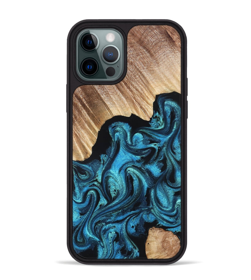 iPhone 12 Pro Max Wood Phone Case - Raya (Blue, 823152)