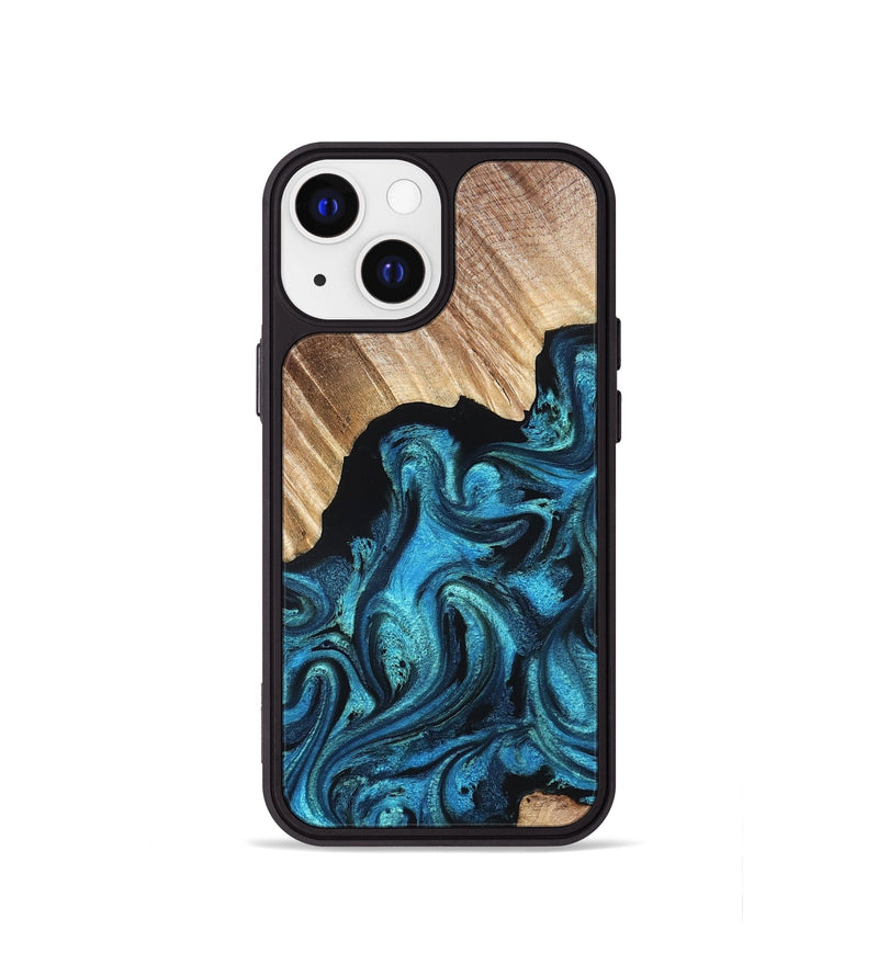 iPhone 13 mini Wood Phone Case - Raya (Blue, 823152)