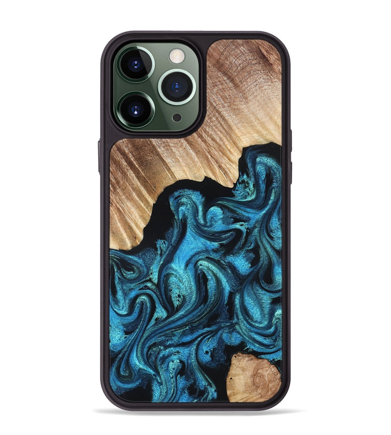 iPhone 13 Pro Max Wood Phone Case - Raya (Blue, 823152)