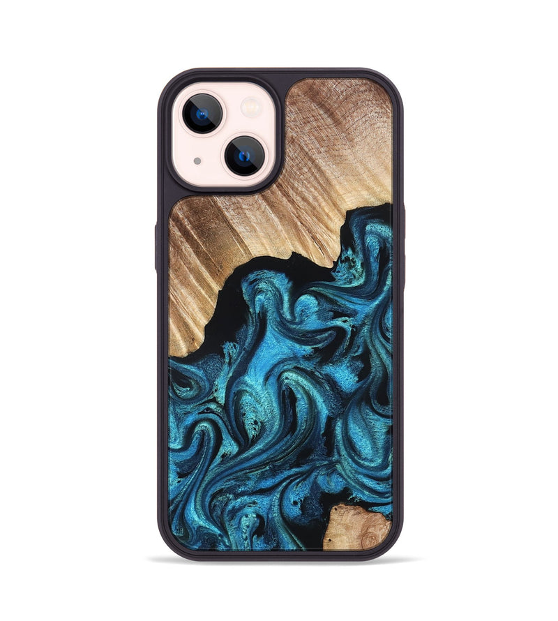 iPhone 14 Wood Phone Case - Raya (Blue, 823152)