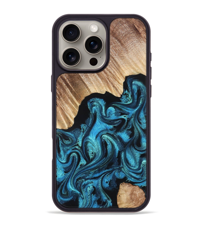 iPhone 16 Pro Max Wood Phone Case - Raya (Blue, 823152)