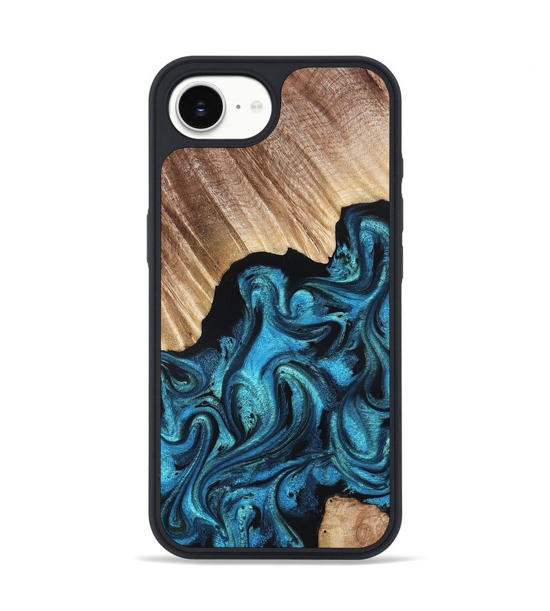iPhone 16e Wood Phone Case - Raya (Blue, 823152)