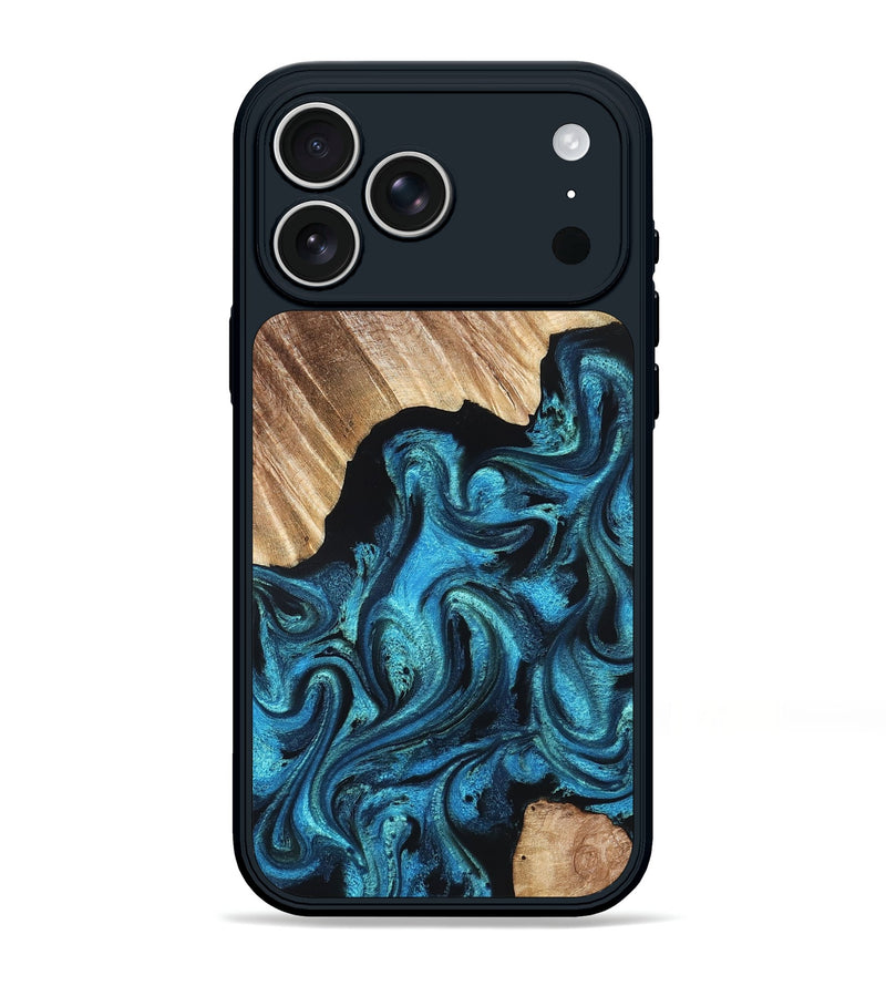 iPhone 17 Pro Max Wood Phone Case - Raya (Blue, 823152)