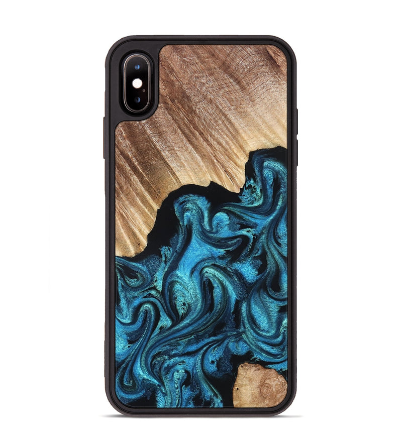 iPhone Xs Max Wood Phone Case - Raya (Blue, 823152)
