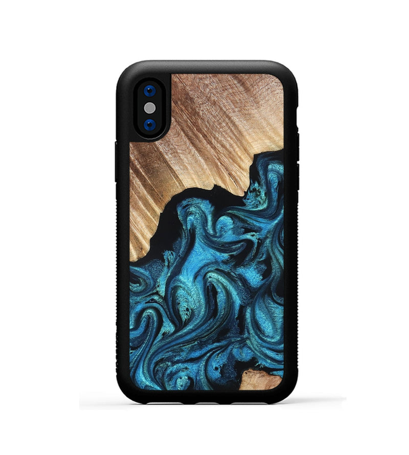 iPhone Xs Wood Phone Case - Raya (Blue, 823152)
